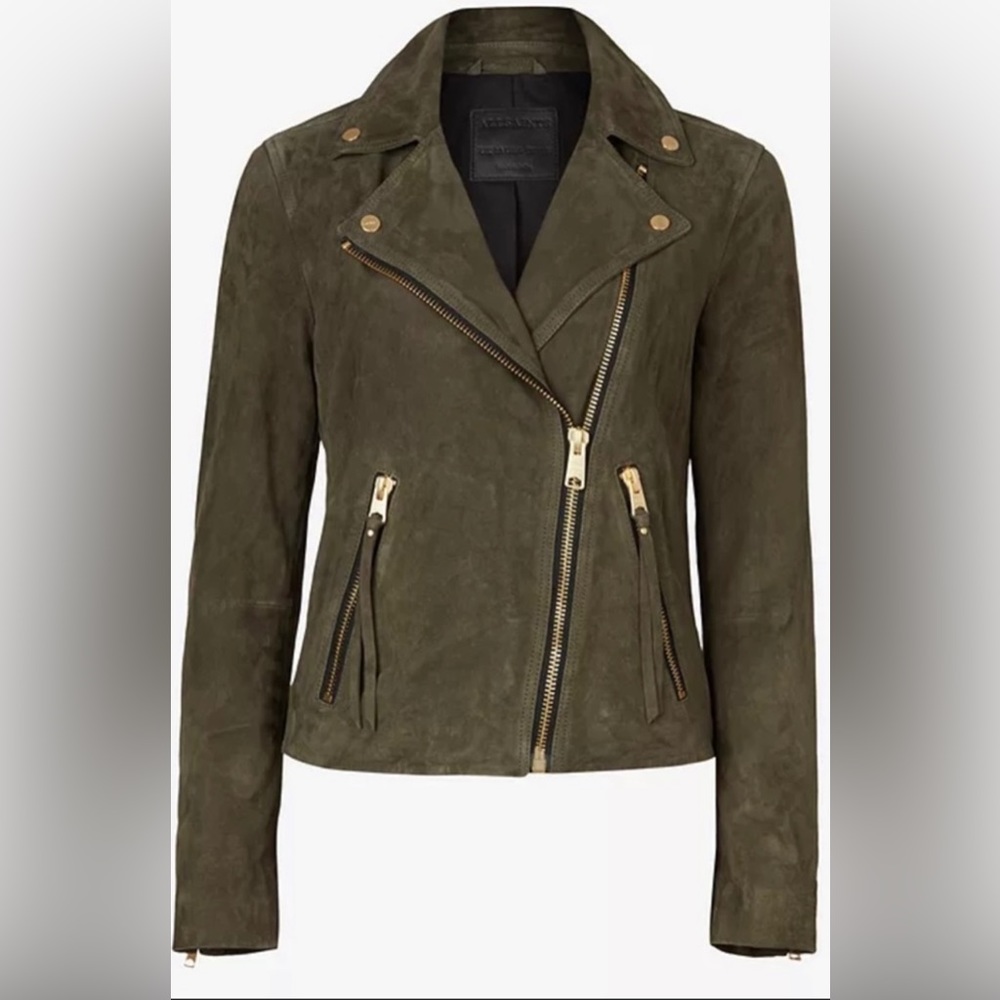 All Saints Suede Darby Biker Jacket